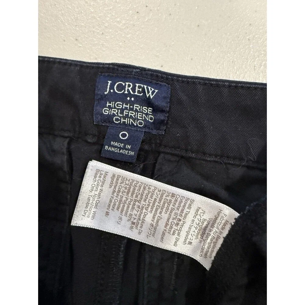 J.Crew Chino Pants Women 28** Black High Rise Girlfriend Straight Office Career